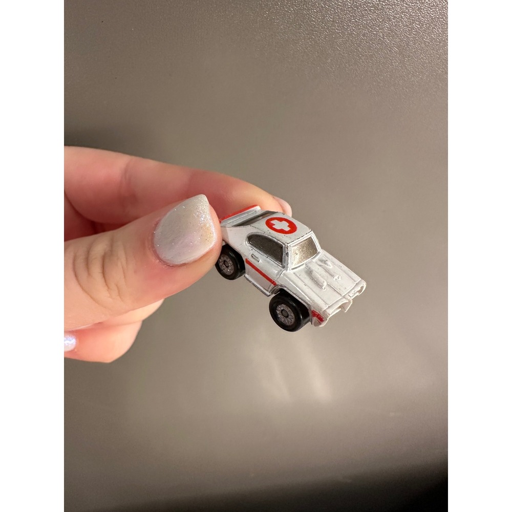 Micro Machines Ambulance Car Red Cross White Diecast Toy Vehicle